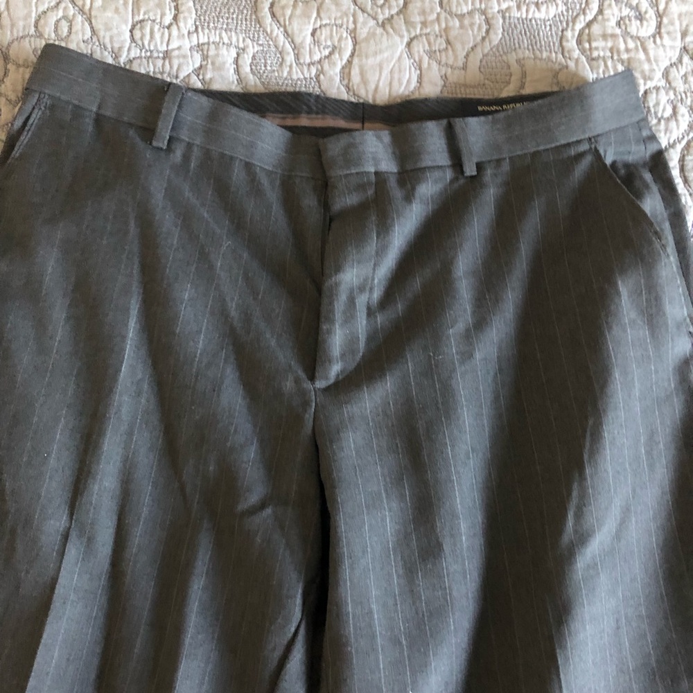 Grey pinstripe Banana Republic dress pants